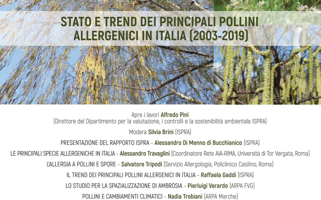 Webconference “Stato e trend dei principali pollini allergenici in Italia” – Venerdì 26 Febbraio 2021